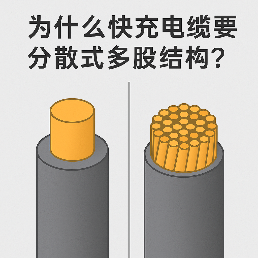 为什么快充电缆要接纳疏散式多股结构？？？？焦点缘故原由着实有 5 个
